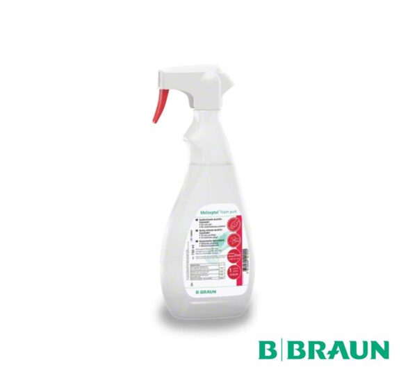 Spray détergent B.Braun désinfectant de surface prêt à l'emploi à faible concentration d'alcool (17%).