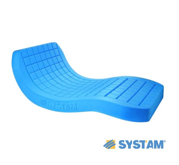 Matelas Systam à mémoire de forme Viscoflex en viscoélastique pour un confort total, adaptée pour les personnes alitées.