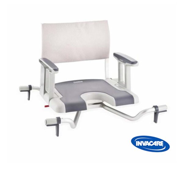 Siège de bain Sorrento Invacare avec assise et dossier souple.